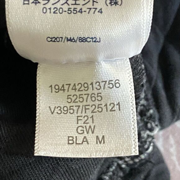 LANDS END Top Quilted Pullover Sweatshirt Blouse 3/4 Sleeve Womens M Black - Picture 10 of 14